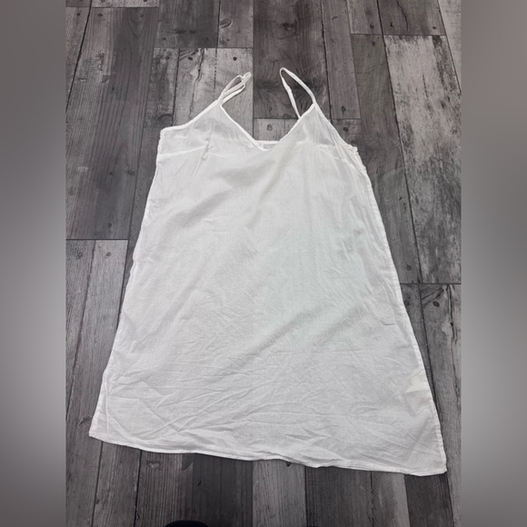 Wilfred Free Slip Dress White Aritzia Cami Neutral Asymmetrical Medium READ - Picture 1 of 7